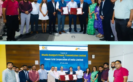 RECPDCL Hands Over Bhadla Ramgarh Power Transmission limited to Power Grid Corporation of India Limited and Shongtong Power Transmission Limited to Terralight Solar Energy Tinwari Private Limited