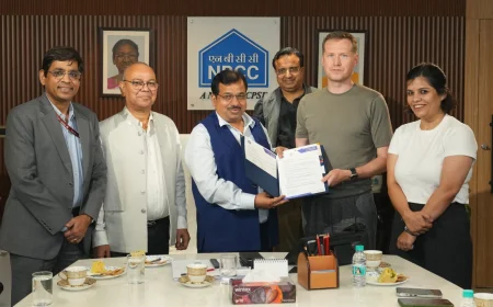 NBCC Hands Over Allotment Letter and Agreement to Sale to Russia's SBER India at Bharat Business Park